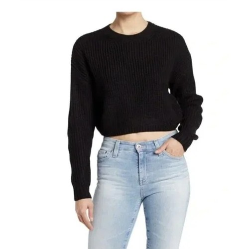Elodie black ribbed knit - black,