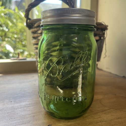 12oz pint green ball mason - ,