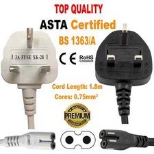 UK Mains AC Power Lead Cable