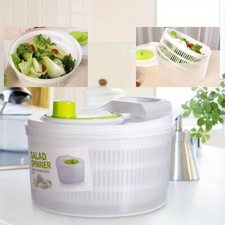 LARGE SALAD SPINNER VEGETABLE VEG LEAF DRYER DRAINER COLANDER PLASTIC BOWL