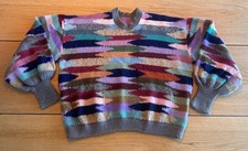 Vintage Hand Knitted Kaffe Fassett? Bright Multicoloured Jumper Sweater M