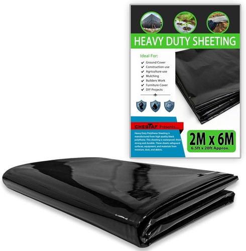 Black plastic sheeting - 6m,