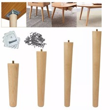 4X Wooden Table Legs Tapered