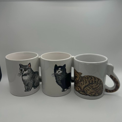 Set ceramic cat mugs with - set,