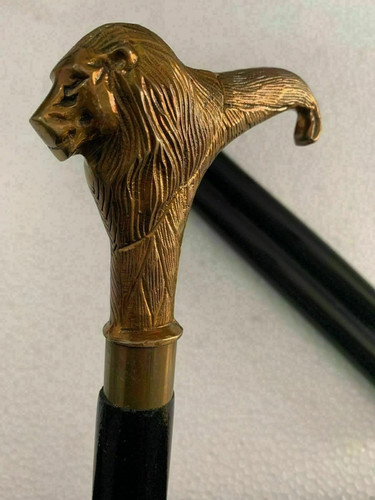 Handmade walking stick lion - stick,