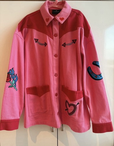 Lazy oaf pink denim jacket - lazy,