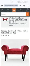 Red Velvet Window Seat Bed End Sofa Chair Chaise Lounge Bench Pouffe Bedroom