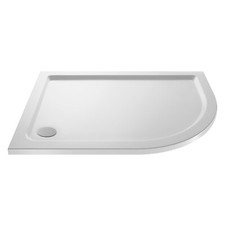 Nuie 1000x800mm Offset Quadrant Shower Tray White Modern Bathroom Enclosure