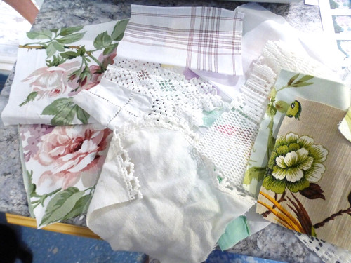 Vintage fabric scraps lace - vintage,