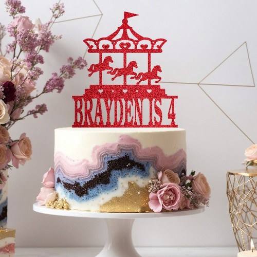 Horse carousel glitter cake - horse,