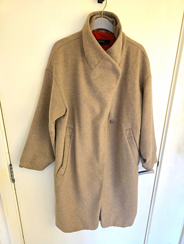 Zara basic wool blend coat - wool-,