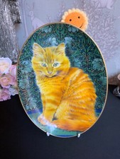 Royal Worcester Oval Cat Plate