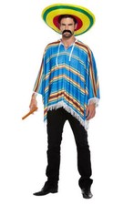 Mens Mexican Poncho Adult