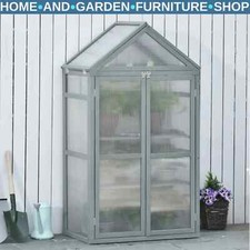 Mini Wooden Greenhouse Grow House for Plants with PC Board 80x47x138cm Outdoor
