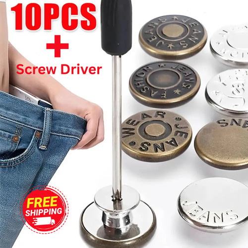 Metal jeans buttons - metal,