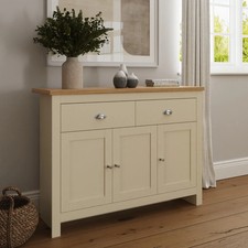Large Sideboard Cream Oak 3 door 2 Dr Hallway Living Bedroom Lancaster