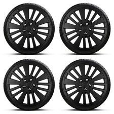 Wheel Trims 16" Black Scuba Hub Caps Cover x4 Fits Nissan Micra