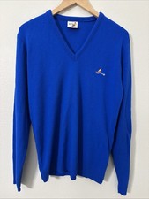 Hobie Surf Sailboat Logo V-Neck Sweater Blue Vintage 80s 90s Men's XL