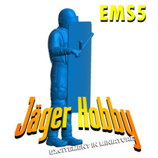 EMS5 Scale Model Riot Police with Shield and Helmet Visor Closed – Realistic Pol