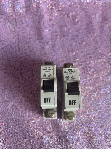 Wylex nb15 15a type mcb - 2x,