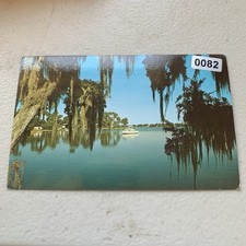 Postcard Boat Cabin Cruiser Lake Tarpon Anderson Park Tarpon Springs Florida