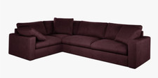 John Lewis Mellow LHF corner sofa + footstool  - Soft Chenille Damson