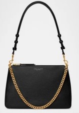 TORY BURCH Perry Zip Leather Shoulder Bag Tan Orig $325 Excellent Condition!