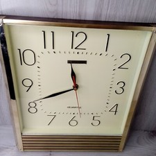 KINGSONIC QUARTZ WALL CLOCK GOLD - 12 INCH X 13 INCH VERY RARE VINTAGE RETRO