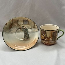 Antique Royal Doulton Dickensware Mr Squeers Tea Cup & Sam Weller Saucer – 1908