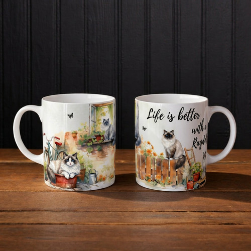 Personalised ragdoll cat mug - personalised,