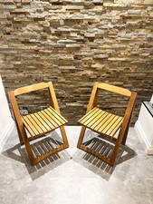 A pair of Vintage mid century Trieste Folding Chairs Aldo Jacober 1960s 1970’s