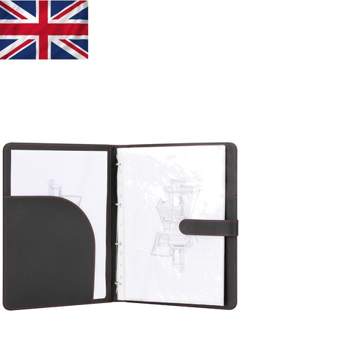 Faux leather portfolio with - leather, a4