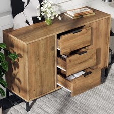 Wooden Sideboard with 2 Doors and 3 Drawers Buffet Storage Cabinet Cupboard