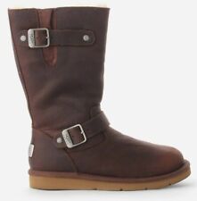 UGG® AUSTRALIA KENSINGTON 1969 TOAST LEATHER ZIP UP BOOTS UK 4 USA 5 RRP £240