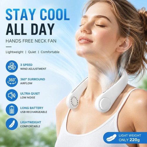 Portable bladeless neck - portable, fan