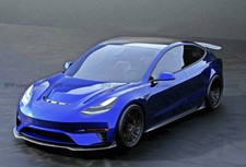 RO Style DRY Carbon For Tesla Model 3 Front Lip Bumper Under Spoiler Kit
