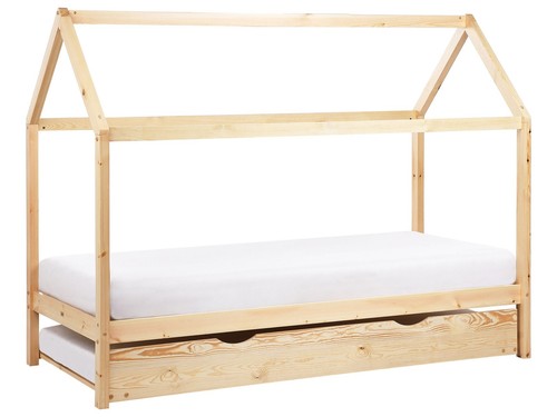 Kids trundle bed pine - bed,