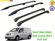 Fits 2009-2021 NISSAN NV200 Roof Racks Side Rails And Cross Bars Black 4 Pcs