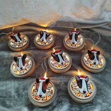 Bodacious Bullies Handsculpted English Bull Terriers Xmas Tree Fairy Lights New