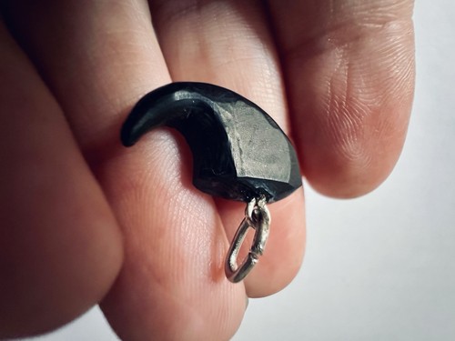 Whitby jet claw pendant - jet,