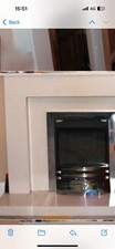 Used Fireplace Chrome- Good Working Condition And Solid White Marble Surround