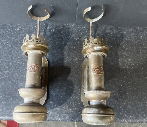 Antique pair r brass - ,