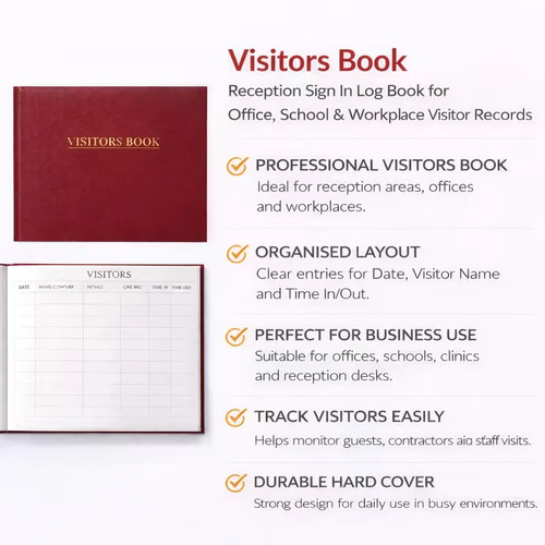 Visitors book red reception - visitors,