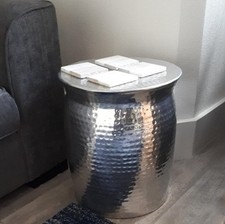 Hammered Aluminium End Table