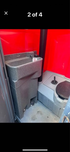 Red portable plastic toilet - red,