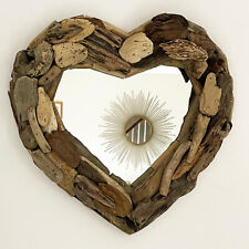 Driftwood Love Heart Mirror Large Vintage Rustic Natural Bathroom Art Wall Decor