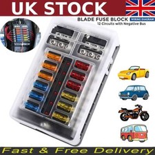 12-32V Blade Mount Fuse Box 12 Way Negative with LED Indicator Vehicle&Marine