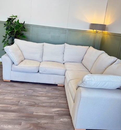 Cream corner sofa - sofa, with