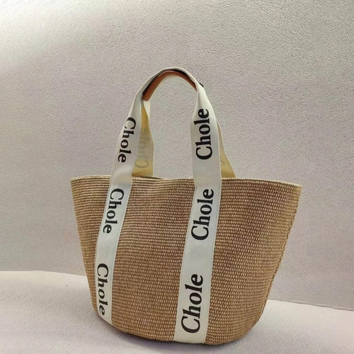 Womens woven straw beach bag - straw,