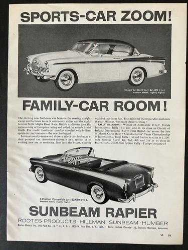 1958 sunbeam rapier sports - sports, car
